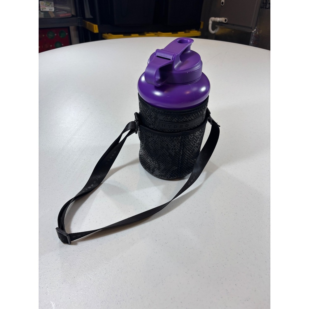 HydroJug Purple Half Gallon Water Bottle with Black Snakeskin Neoprene Sleeve